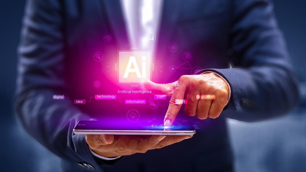 Internet technology and people's networks use AI to help with work, AI Learning or artificial intelligence in business and modern technology, AI technology in everyday life.
